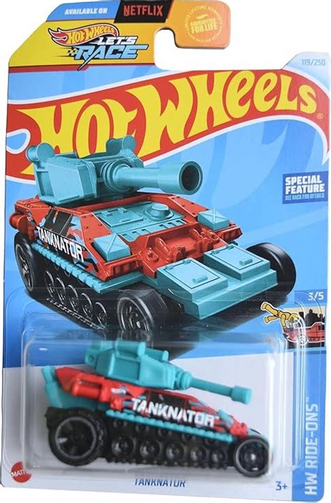 Amazon Hot Wheels Tanknator HW Ride Ons 3 5 Teal Red 119 250 Toys Games