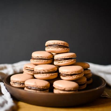 Chocolate And Salted Caramel Macarons Delicious Chocolate Macaron Shells