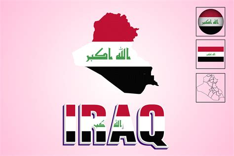 Iraqi flag and map created in vector 41020714 Vector Art at Vecteezy