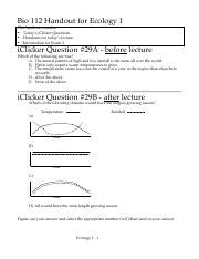 Kim Pdf Bio 112 Handout For Ecology 1 This Handout Contains Today