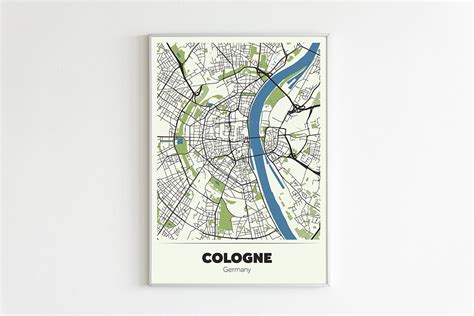 PRINTABLE Map of Cologne, City Map, Cologne Print, Cologne Poster ...