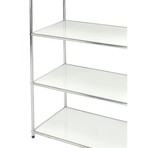 Libreria Scaffale Cromato Con Ripiani Bianchi X Xh Cm Cromo