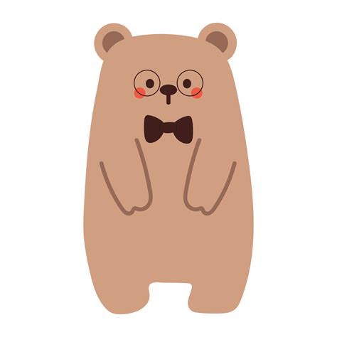 hand drawing cartoon bear wearing glasses 45488318 Vector Art at Vecteezy