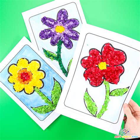 Tissue Paper Flower Craft - Arty Crafty Kids