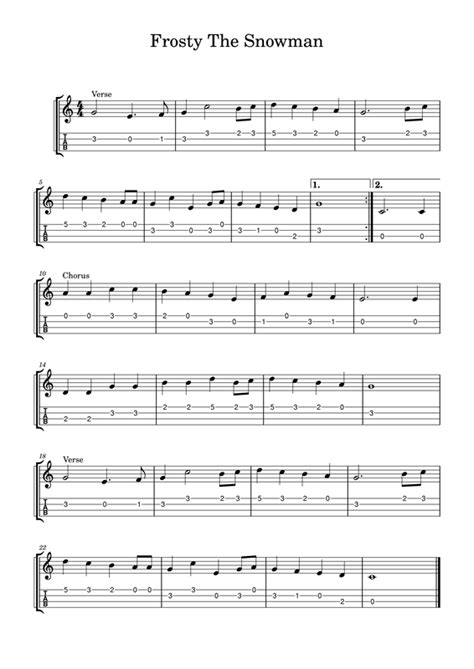 Frosty The Snowman - Easy Ukulele Fingerpicking Tab - FINGERSTYLE GUITAR