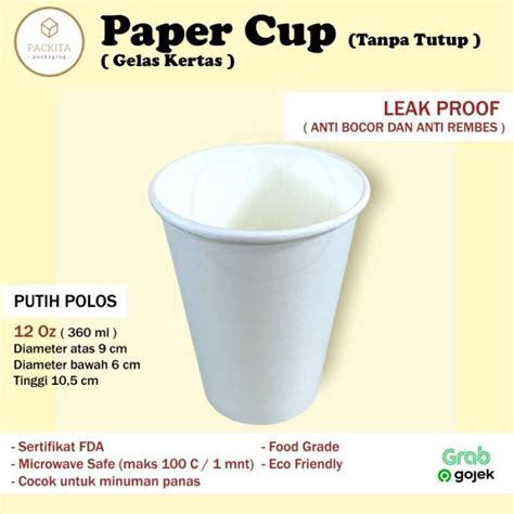 Promo Paper Hot Cold Cup Polos 12 Oz 360 Ml 1000 Pcs 1 Dus Diskon 33 Di Seller Dapuran