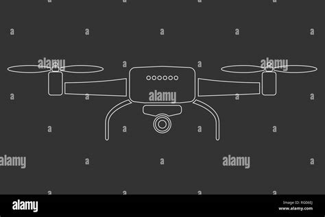 Drone Or Quadrocopter Aerial Camera Icon With Line Art Style Vector