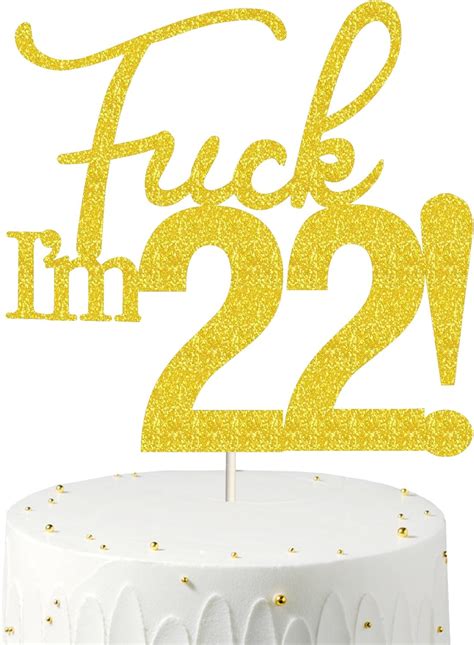 Birthday Gold Cake Toppers For Women 22 Cake Topper 22nd