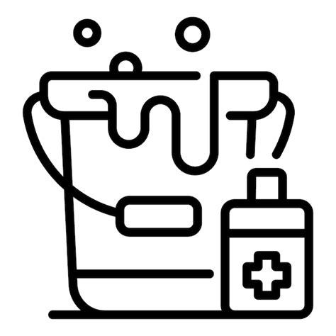 Premium Vector Disinfection Water Medical Bucket Icon Outline