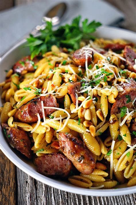 Browned Butter Pasta With Grilled Sausages Kevin Is Cooking