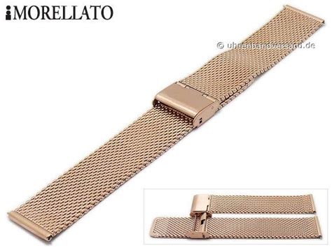 Watch Strap Dionisio 22mm EASY CLICK Rose Golden Mesh Medium Structure