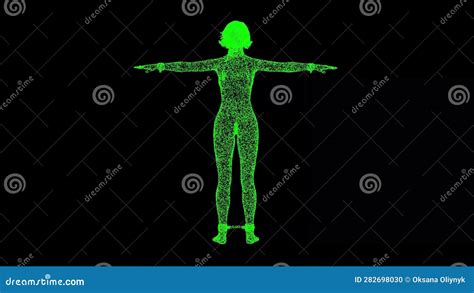 3D Naked Female Body In BDSM Outfit On Black Bg BDSM Accessory Nipple Clasp Metal Chain BDSM