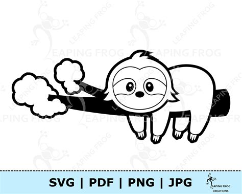 Cute Sloth Coloring Pages Free Coloring Outline Sketch, 51% OFF