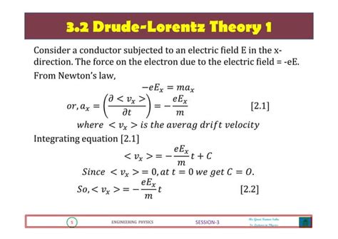 Engineering Physics 2 Electron Theory Of Metals PPT