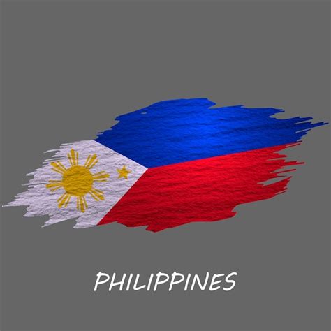 Premium Photo Grunge Styled Flag Of Philippines Brush Stroke Background