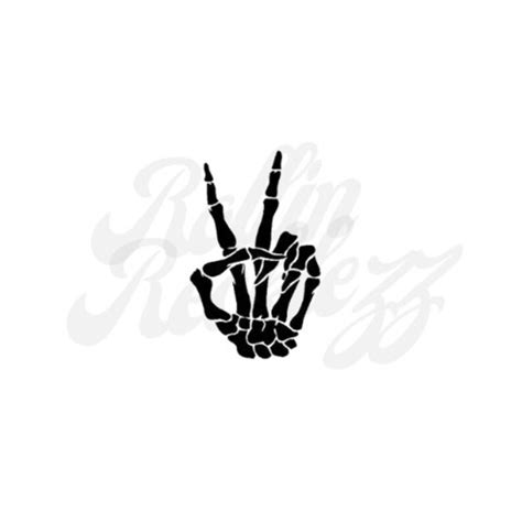 Skeleton Hand Peace Sign, Vinyl, Sticker - Etsy