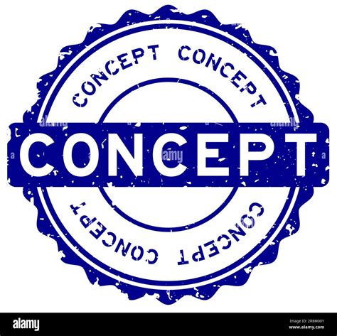 Grunge Blue Concept Word Round Rubber Seal Stamp On White Background