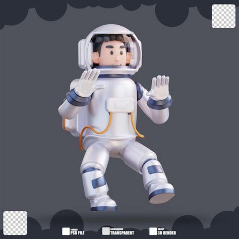 Ilustra O D Do Astronauta Flutuando No Espa O Sideral Psd Premium