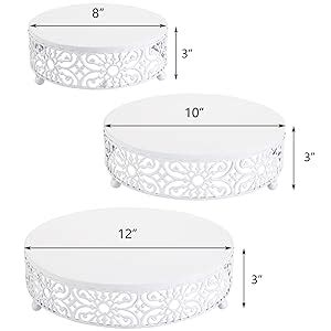 Hedume Piece Cake Stand Set Round Metal Cake Stands Dessert Cupcake