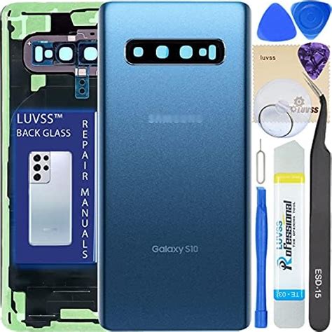 LUVSS Akkudeckel für Samsung Galaxy S10 Plus G975F Rückseite Glas