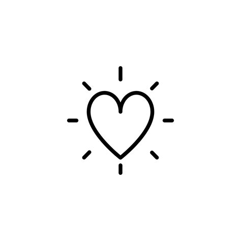 Heart icon with outline style 20591070 Vector Art at Vecteezy