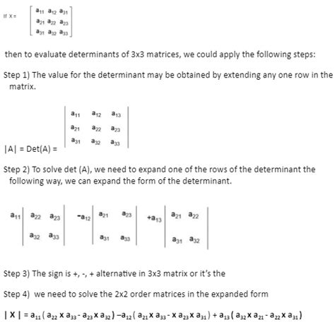 Evaluate Determinants Of 3x3 Matrices Maths