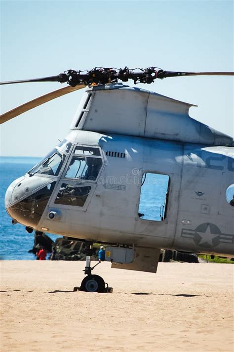 Boeing Vertol Ch Sea Knight Of The United States Marine Corps Landed