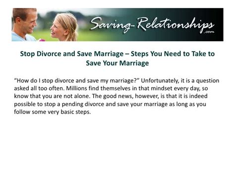 Stop Divorce And Save Marriage Steps You Need To Take To Save Your