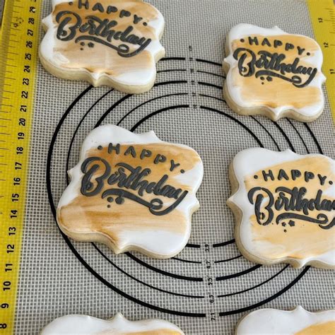 Black And Gold Birthday Sugar Cookies Etsy