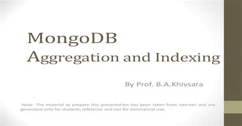 Mongodb Aggregation And Indexing Aggregation Mongods Aggregation