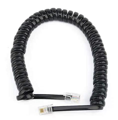 Rj9 Rj11 Rj12 Plug Copper Drop Wire Jumper Pair Power Cord Spring Utp Telephone Handset Coiled