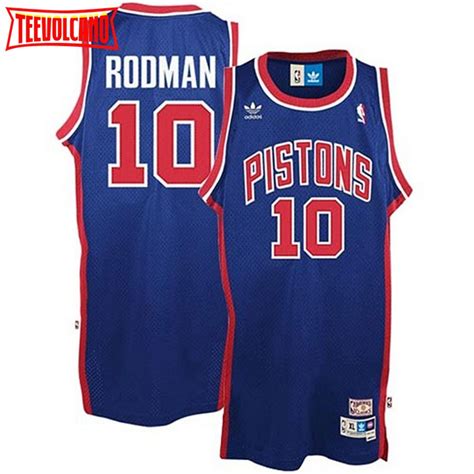 Detroit Pistons Dennis Rodman Blue Throwback Jersey