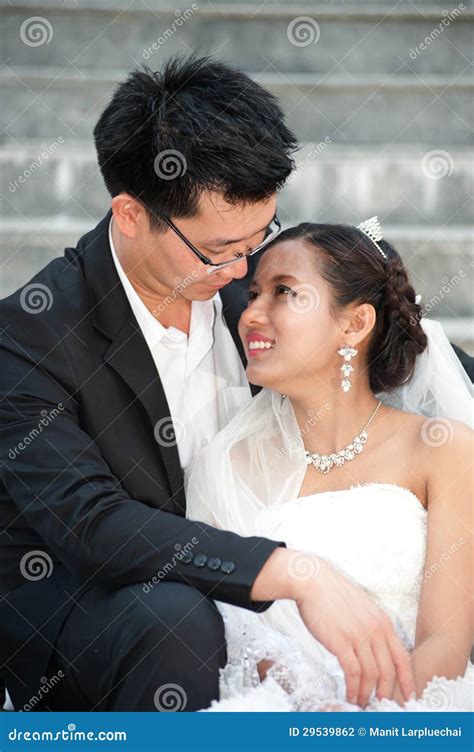 Novia Y Novio Felices En Su D A De Boda Foto De Archivo Imagen De