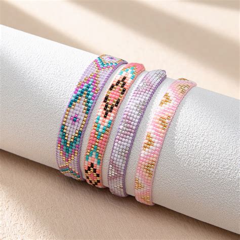 BLUESTAR Pulsera De Cuentas De Colores Miyuki Para Mujer Brazalete Con