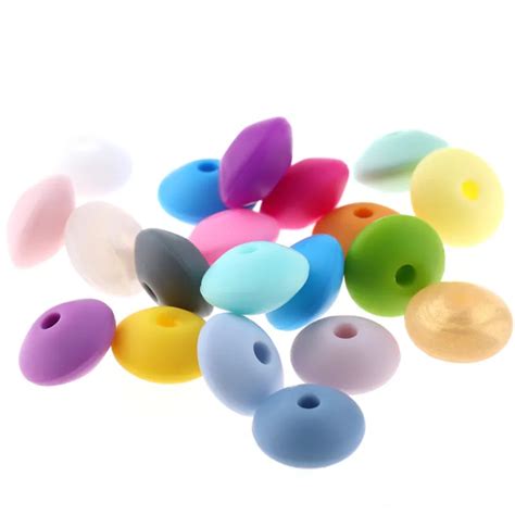 Pc Silicone Lentils Teether Beads Mm Bpa Free Dental Care Jewelry