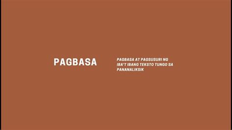 Ano Ang Kahulugan Ng Pagbasa At Pagsusuri