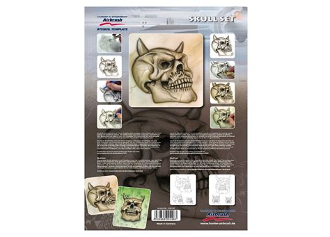 Harder And Steenbeck Stencil Skull Set Everything Airbrush