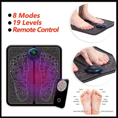 Electric Ems Foot Massage Pad Foot Massager Mat Feet Muscle Stimulator