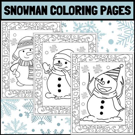 Snowman Coloring Pages | Winter Coloring Sheets | Winter Coloring Pages