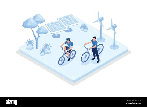 Sustainable Transportation E Bike In Modern City Isometric Vector