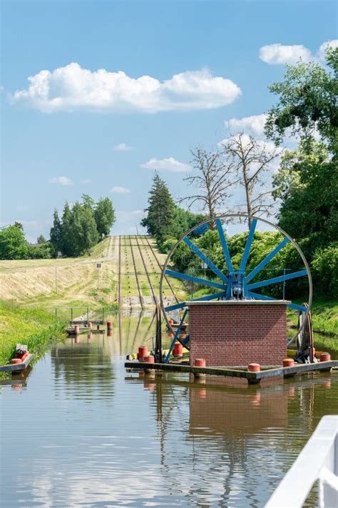 Water Wheel Slipways Of The Elbl G Canal Stock Image Image Of Boat