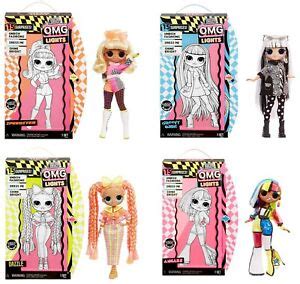 Lol Surprise Omg Lights Dazzle Speedster Groovy Babe Doll Set Black Light Glow Ebay