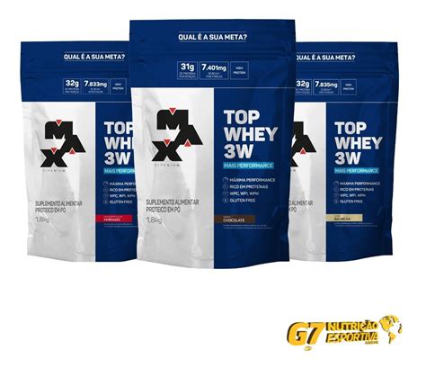 Whey Top Whey 3w Max Titanium Refil 1 8kg Mais Performance Mercado