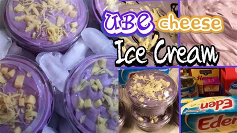 How To Make Homemade Ube Cheese Ice Cream Youtube