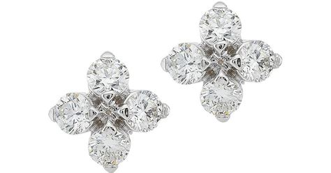 Roberto Coin Love In Verona 18k White Gold Diamond Flower Stud