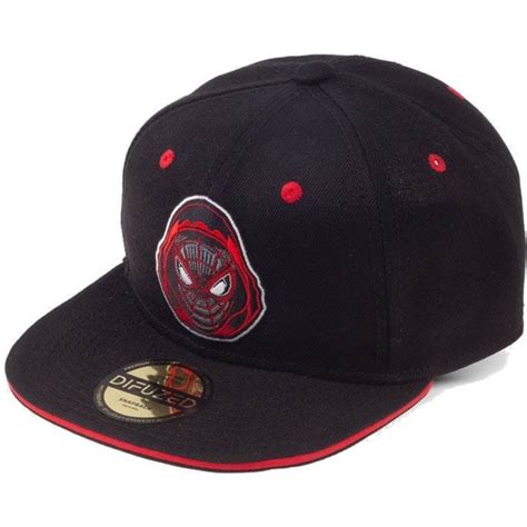 Bon Plano Preto E Vermelho Snapback Spider Man Miles Badge Marvel