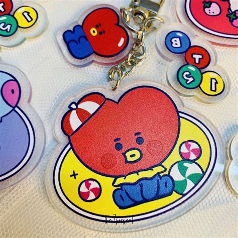 Bts Bt Cute Keychain Tata Rj Chimmy Cooky Mang Shooky Koya Kpop