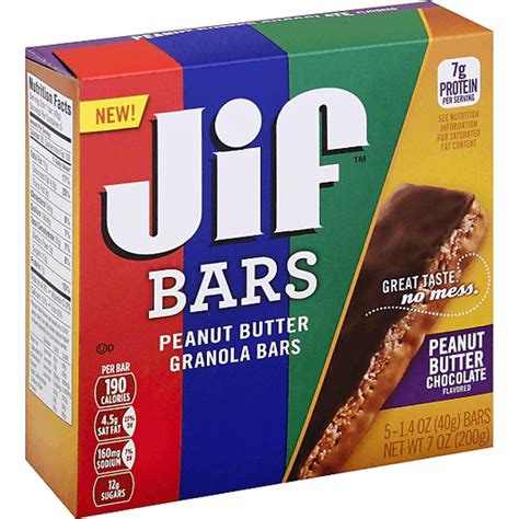 Jif Bars Peanut Butter Granola Bars Peanut Butter Chocolate Flavored ...