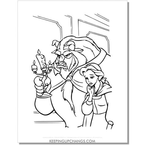 Free Lumiere Cogsworth Coloring Pages Sheets Top Printables