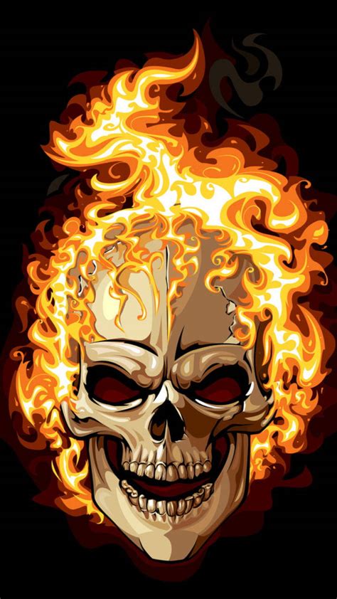 Skulls And Flames Wallpaper